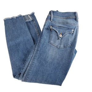 Hudson Skinny Jeans with Step Hem Womens 26 Flap Pocket Light Wash